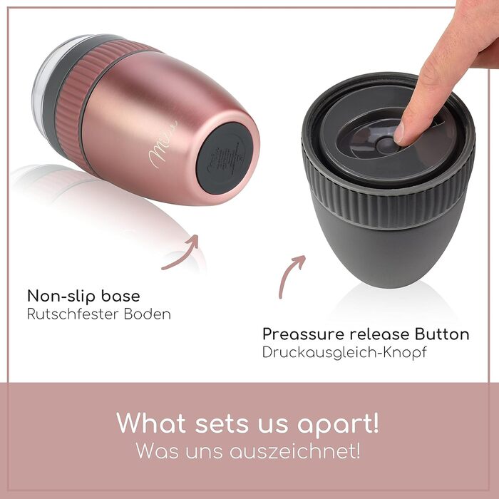 Стаканчик для пластівців Milu 400 мл з назвою MsliMax для йогурту Стаканчик для пластівців, що не протікає, з ложкою (рожеве золото, нержавіюча сталь)