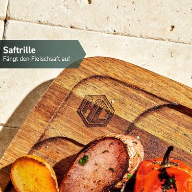 Набір з 4 дерев'яних тарілок для стейків HexClad