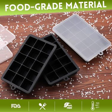 Силіконова форма для льоду 3 шт чорний Sinnsally