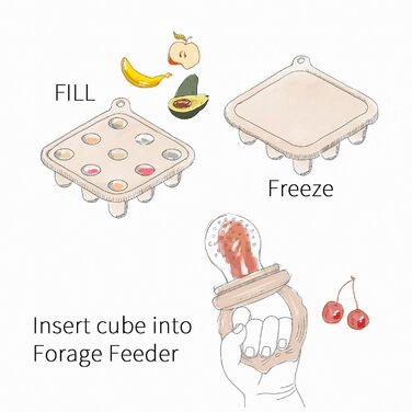 Дозатор дитячого харчування силіконовий на 9 порцій, рожевий ZUFIO