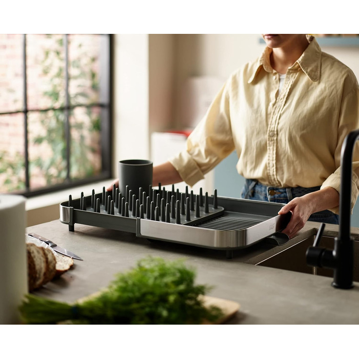 Сушарка для посуду розсувна, сірий/нержавіюча сталь Duo Joseph Joseph