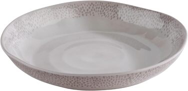 Тарілка меламінова глибока 24 см біло-сіра FOOTMARK APS