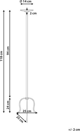Підсвічник для підлоги з заліза чорного кольору 120 см, сучасний, Almada