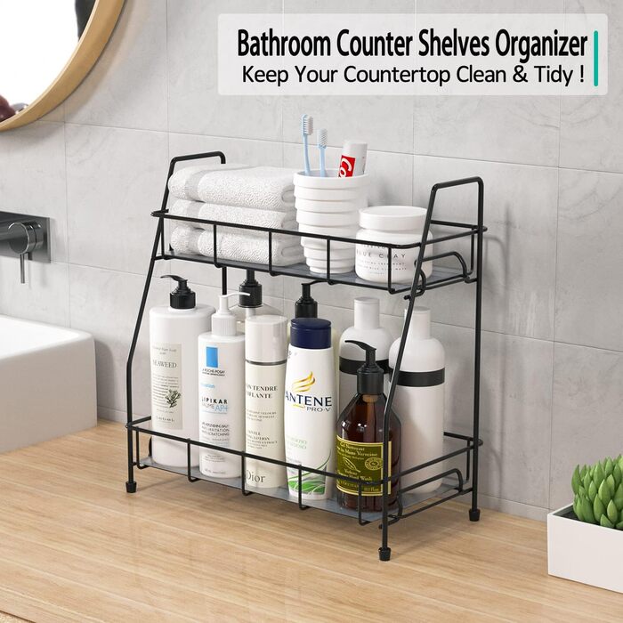 Стійка для спецій двохярусна 31 x 16,5 x 31 см, чорна BOKIOVIN