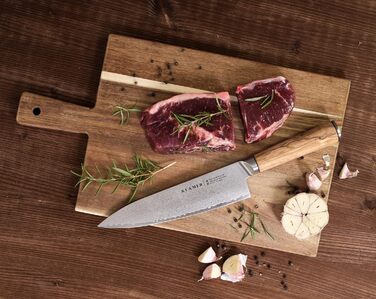 Ніж кухарський 20 см з рукояттю з оливкового дерева Klamer