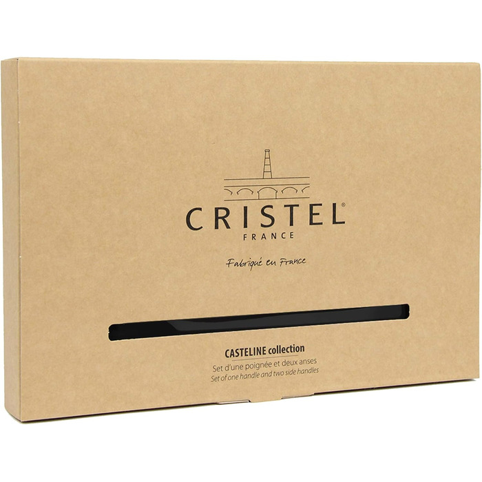 Набор ручек для посуды из нержавеющей стали и дерева бука, 3 предмета Casteline Cristel