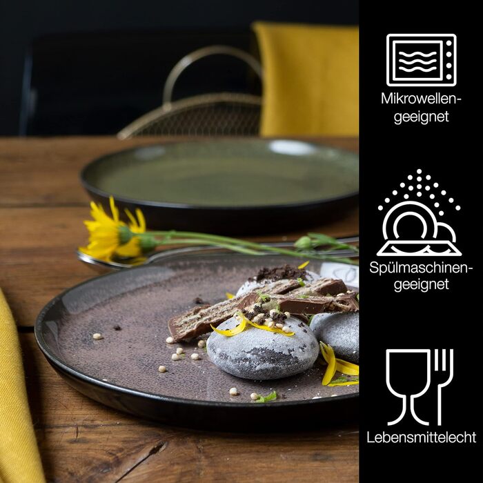 Набор посуды из 18 предметов на 6 персон Элегантная тарелка, изготовленная из высококачественного фарфора набор посуды, состоящий из 6 обеденных тарелок, 6 десертных тарелок, 6 суповых тарелок (6 маленьких тарелок)