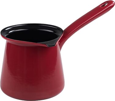 Кавоварка, CLASSIC - КОЛІР ЧЕРВОНИЙ, діаметр 11 см, Ємність 0.75 л, Висота 10.5 см, Емаль, червоний/чорний, Індукційний, 0445-020