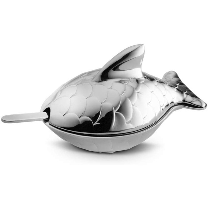 Солонка з ложкою 7,4x4,5x4,2 см Colombina Fish Alessi