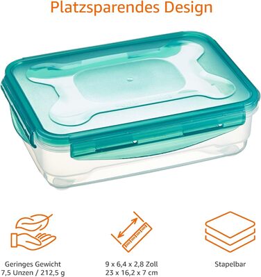 Набір прямокутних контейнерів, 3 предмети, зелені Amazon Basics