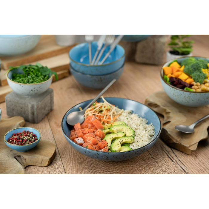 Набір керамічних мисок, 4 предмети, блакитний Aqua Nature Collection Creatable