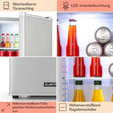 Міні-холодильник 13 л срібний Klarstein