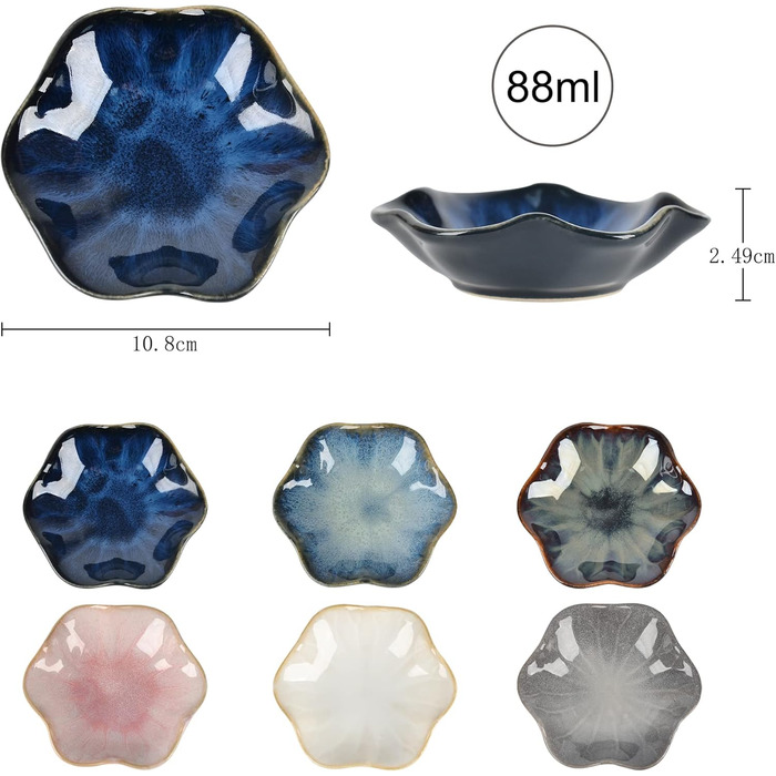 Керамічні миски для соусу 6 шт 88 мл NOVAJOY