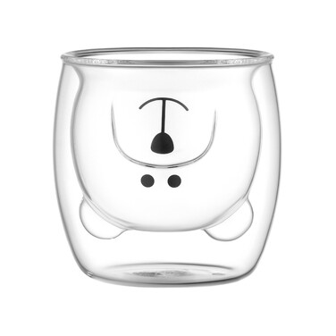 ARDESTO Набор чашек с двойными стенками Animals, 250мл, 2шт, боросиликатное стекло, прозрачный