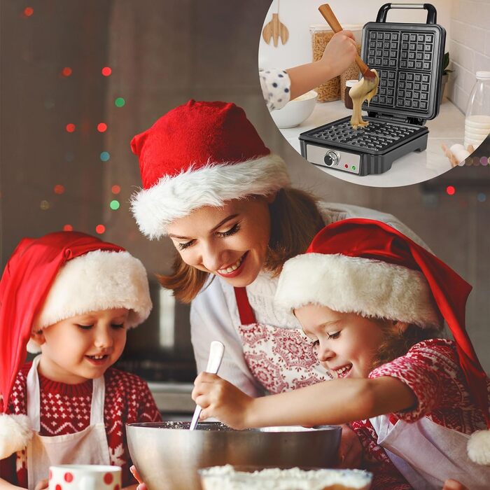 Вафельница ProfiCook для бельгийских вафель с Вафельница Бельгийские Антипригарная поверхность для выпечки Бесступенчатый выбор степени подрумянивания Нержавеющая сталь 1000 Ватт PC-WA 1240 (4 поверхности для выпечки)