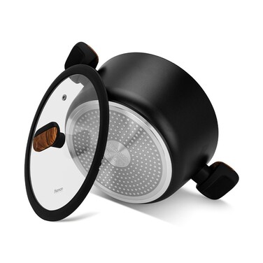 Каструля Fissman FEORELLA 24x11,5 см 4,43 л зі скляною кришкою алюміній з антипригарним покриттям (14514)