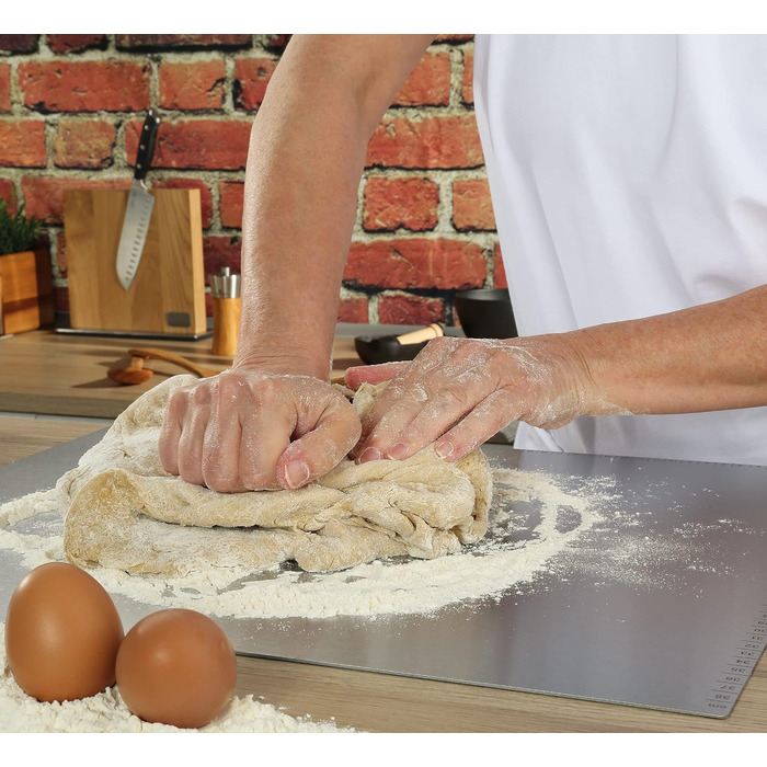 Кухонная столешница Zassenhaus 50 40 см Столешница из нержавеющей стали Масштабирование и Stop Edge для теста и мяса антибактериальный и гигиеничный Разделочная доска из нержавеющей стали, 064612