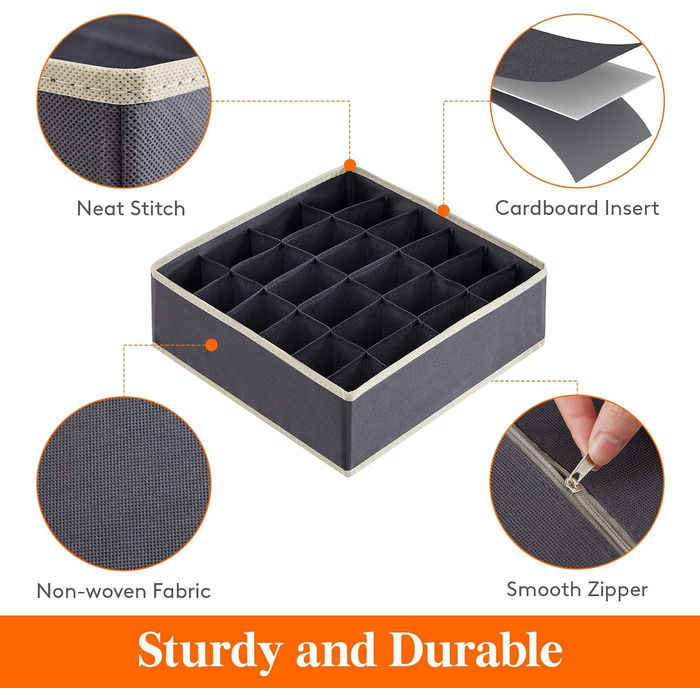 Набір з 2 органайзерів для шкарпеток і спідньої білизни, сірий Lifewit