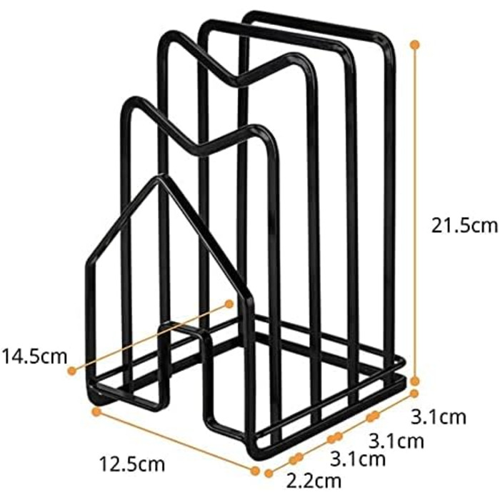 Підставка для обробних дощок 12,5x14,5x21,5 см, чорний LINFIDITE
