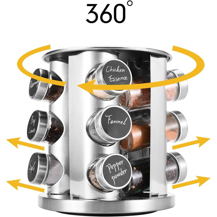 Підставка для спецій на 12 баночок обертова 21,5 см кругла YRHH