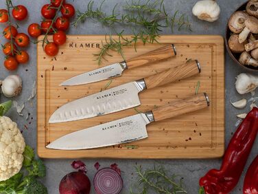 Нож сантоку 18 см с рукоятью из оливкового дерева Klamer