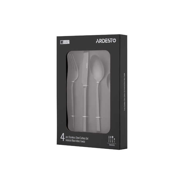 ARDESTO Набор столовых приборов Черный Mars Favola 4 пр., черный, нержавеющая сталь