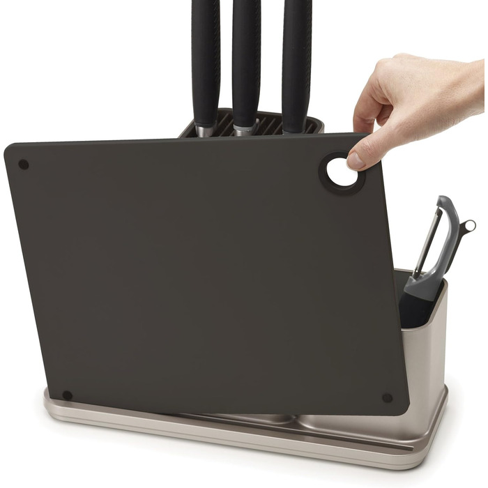 Органайзер кухонний з обробною дошкою, сріблястий CounterStore Joseph Joseph