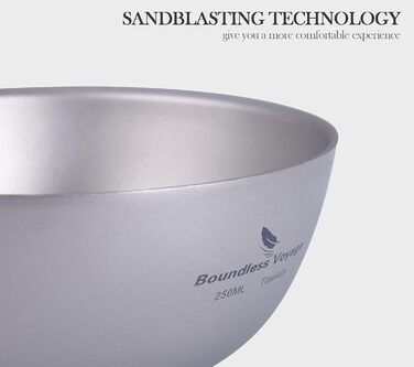 Безмежна подорож 250 мл 350 мл Титанова чаша з подвійними стінками Каструля Фруктово-овочева обідня миска для дому Кемпінг на свіжому повітрі Піші походи Пікнік (1 шт. 250 мл)