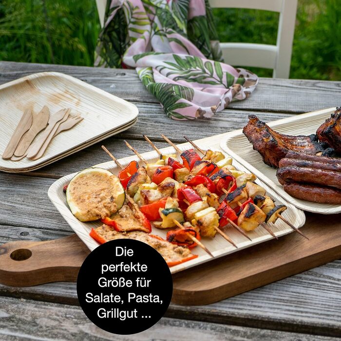 Набір тарілок з пальмового листя, квадратні, 75 предметів Moritz & Moritz