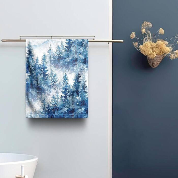 Різдвяні кухонні рушники Kwlegh, рушник для рук, різдвяна ялинка, цукерка-тростина, сніжинка, рушник для пальців, набір з 2 шт. , милий чоловічий банний рушник, високопоглинаючі рушники, 36 x (Сніжний ліс)