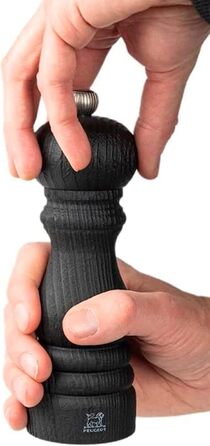 Подарочный набор Line - Мельница для перца Мельница для соли 12 см Воронка для специй - Классическая регулировка помола - Алюминий Сертифицированная PEFC древесина - Карбоновые краски (Paris Nature)