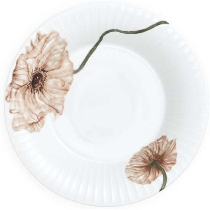 Тарелка глубокая 21 см, белая с акварельным узором Poppy Hammershøi Kähler