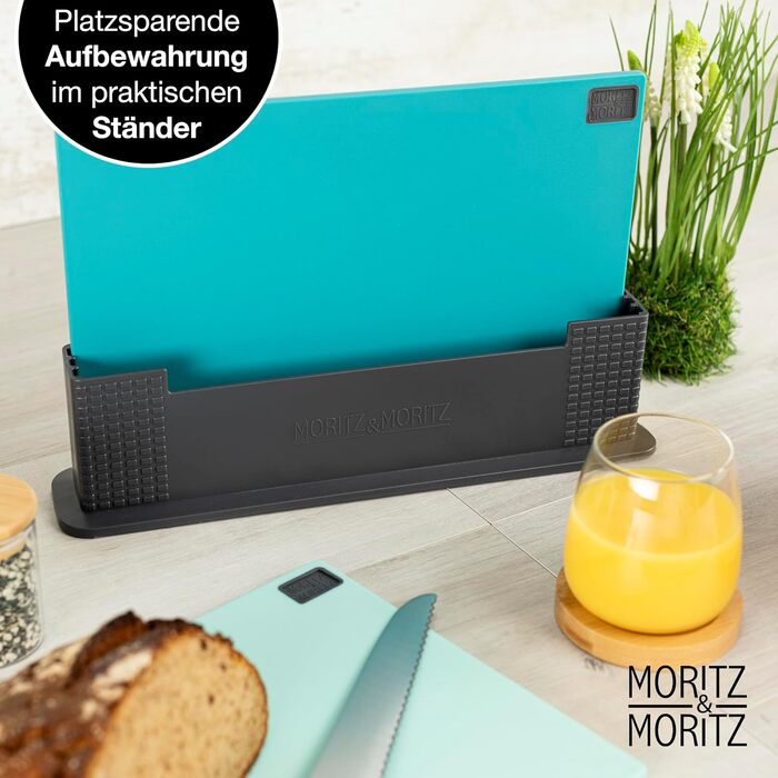 Набір обробних дошок 32 x 22 см з підставкою, 3 предмети, різнокольорові Moritz & Moritz