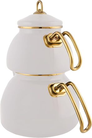 Набір емальованих чайників Karaca Retro, турецький набір чайників, чайник, індукційний сейф, крем 2.3 літра