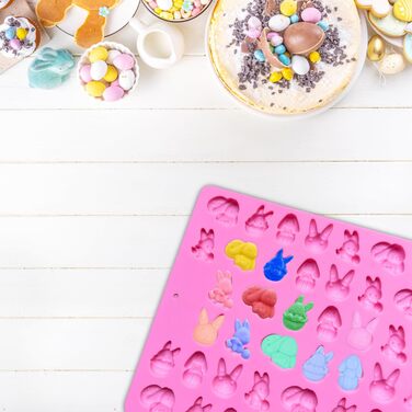 Силіконова форма для випічки, 76 отворів, міні-ялинка та імбирне печиво, цукерки, шоколад, міні-гумова форма для випічки, печиво, пудинг, желе, ласощі для собак (зайчик)