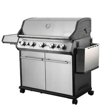 Газовый гриль SANTOS S-518, с боковой и задней горелкой, нержавеющая сталь 890604 Код: 010959