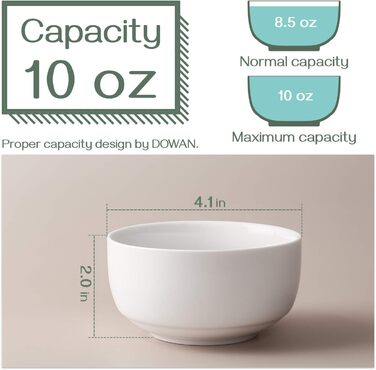 Набір з 6 мисок для супу 300 мл, білий DOWAN