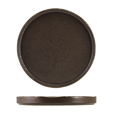 Презентаційна тарілка з бортиком 26*h 2 см, Terra Porcelain Roko Cinder Black, GenWare