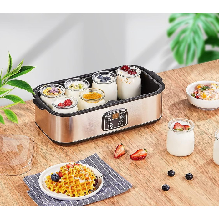 Йогуртниця з 8 баночками та кришками FOHERE