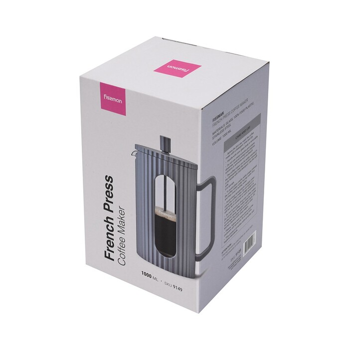 Заварювальний чайник Fissman з поршнем 1000 мл скляна колба (9149)