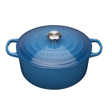 Каструля / жаровня з кришкою 26 см, синій марсель Signature Le Creuset