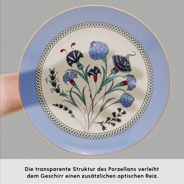 Набір столового посуду для сніданку на 6 персон, 26 предметів, Блакитна гвоздика KARACA