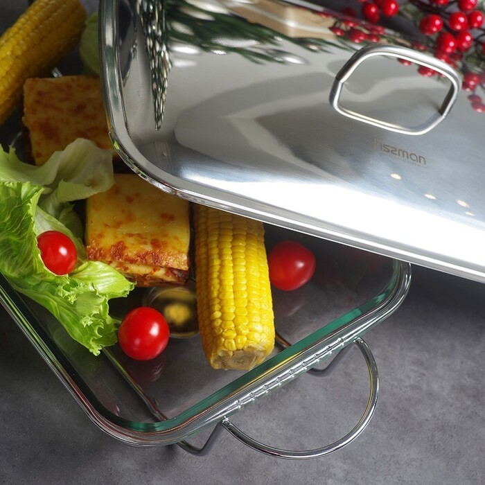 Прямокутний марміт Fissman 39,5x24x6,5 см/4,0 л жаростійке скло (6047)