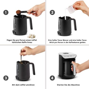 Кавоварка на 5 чашок, 535 Вт, чорно-біла Hatır Köz Karaca