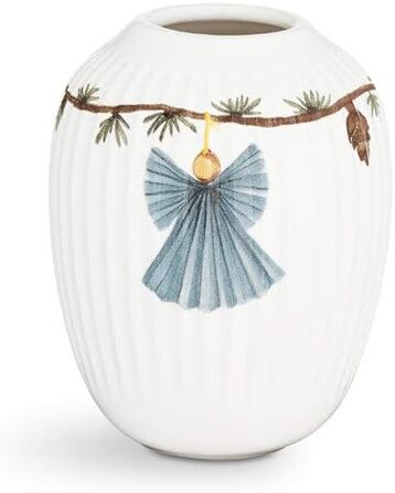 Ваза 10,5 см белая с акварельной росписью Christmas Hammershøi Kähler