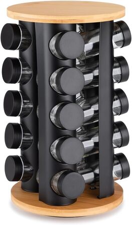 Обертова карусель на 20 баночок для спецій чорна EliteHoff