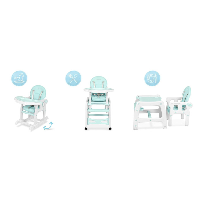 Дитячий стільчик для годування 5-в-1 бірюзовий Ricokids