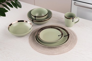 Тарілка десертна Ardesto Liguria Green bay, 19см, кераміка, зелений