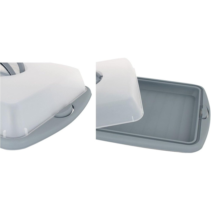 Контейнер для торта 2 предмети, контейнер для торта, коробка для транспортування їжі зі складними ручками 43 x 31 x 9 см 6,5 літра вибір кольору, зроблено в Європі, колір пісочний (зелений)