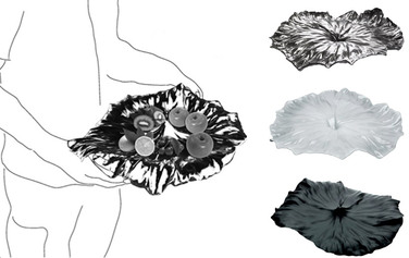 Блюдо 44,8х6,3х41 см белое Lotus leaf Alessi